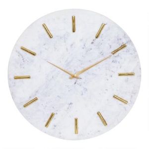 White Marble Contemporary Wall Clock